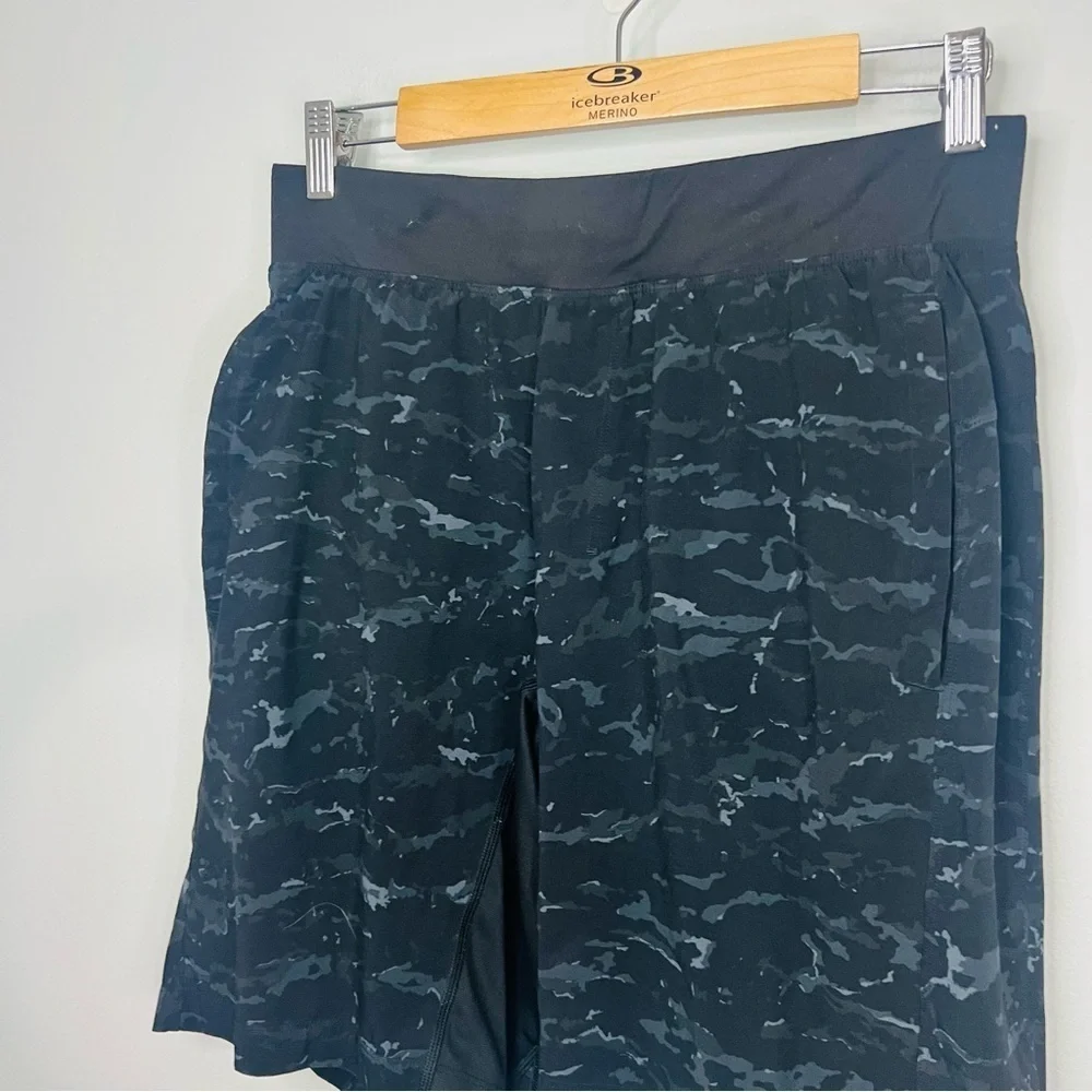 Lululemon Athletica T.H.E Lined Black Camo Shorts M